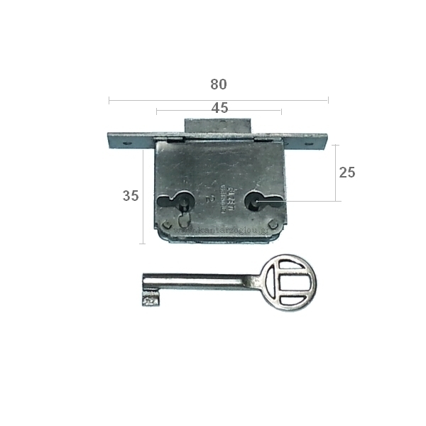 Κλειδαριά Επίπλων Χωνευτή Elzett 25