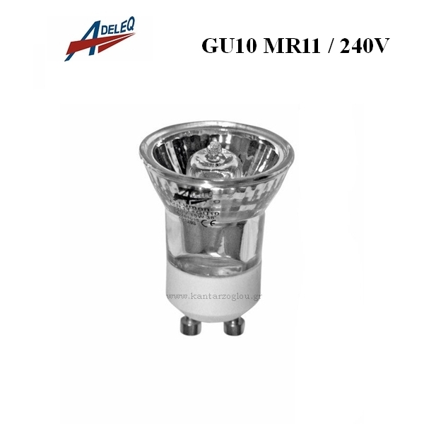Λάμπα Σπότ Μίνι Αλογόνου Μπαγιονέτ GU10 MR11 35W Adeleq