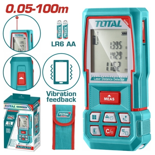 TOTAL ΤMT51036 Μετρητής Αποστάσεων - Επιφανείας - Όγκου Laser 0,05 - 100m