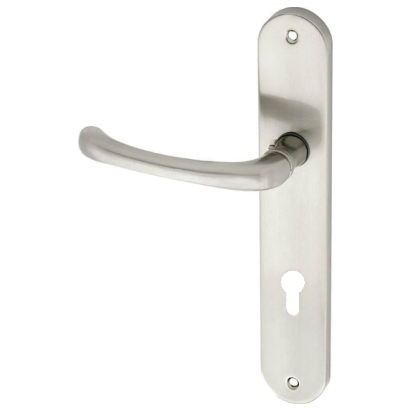 Πόμολα Εξώπορτας Πλάκα Φιξ Νίκελ Ματ Αριστερό Import Hellas 215