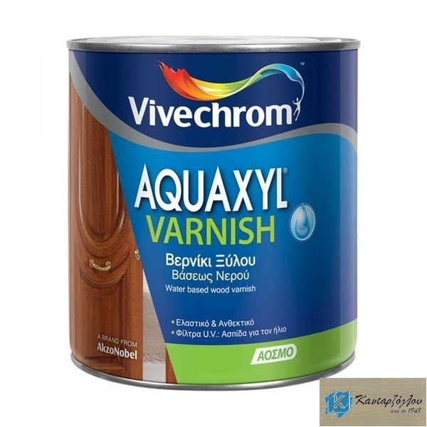AQUAXYL VARNISH 0,75L 712 Γκρι Βερνίκι Εμποτισμού Ξύλου Βάσεως Νερού Σατινέ