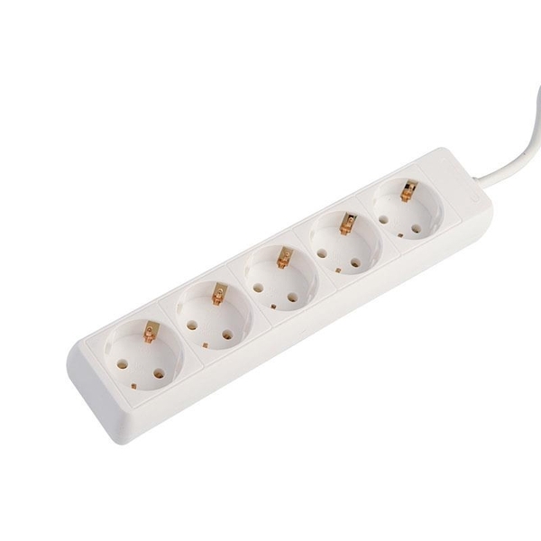 Πολύπριζο 5 Θέσεων Πλάγιο με Καλώδιο 1,5μ 3x1mm