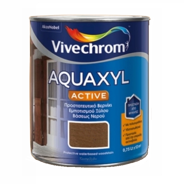 AQUAXYL ACTIVE 2,5L 505 Μαόνι Βερνίκι Εμποτισμού Ξύλου Βάσεως Νερού Ματ