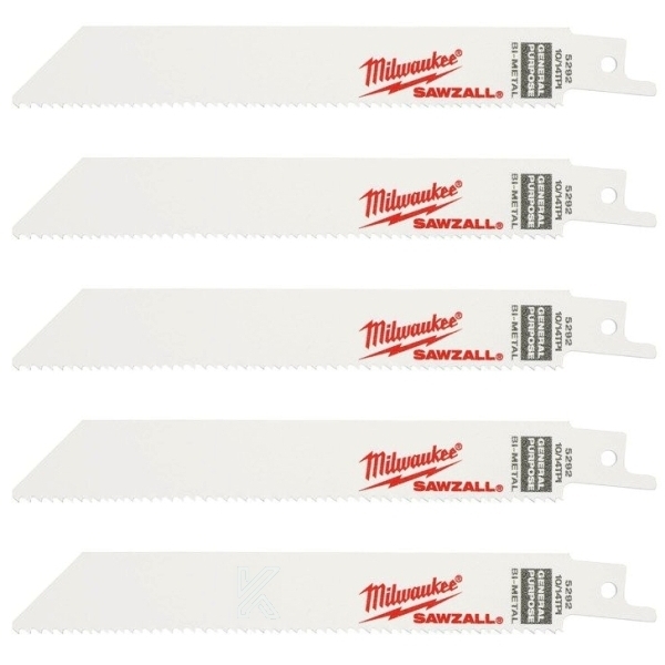 Milwaukee 48005292 5τμχ 150mm 10/14TPI Λάμες Σπαθοσέγας Γενικής Χρήσης
