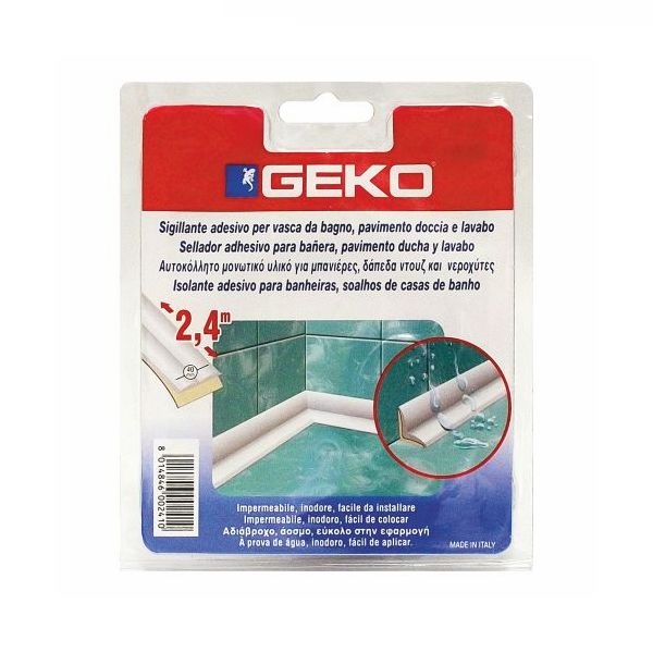 Ταινία Αρμών Μπάνιου Geko 22mm x 2,4m Λευκή