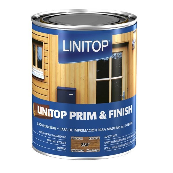 LINITOP Prim & Finish 280 1L Συντηρητικό Βερνίκι Εμποτισμού Διαλύτη Τριπλής Δράσης Άχρωμο