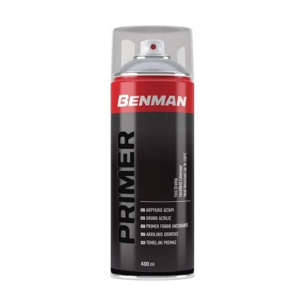 Σπρέυ Ακρυλικό Αστάρι Μαύρο 400ml Benman