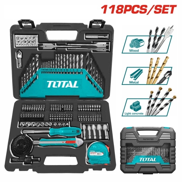 TOTAL THKTAC011182 Σετ 118τμχ Εργαλεία Χειρός σε Κασετίνα