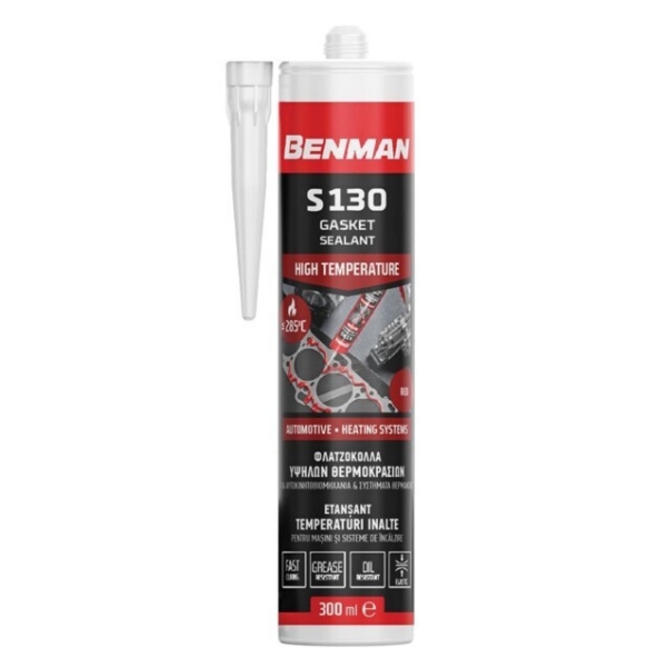 BENMAN 73183 Φλατζόκολλα Υψηλών Θερμοκρασιών S130 Κόκκινη 300ml Η BENMAN S130 73183 είναι σφραγιστι
