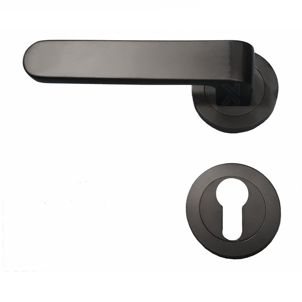 Πόμολα Εξώπορτας Ροζέτα Φιξ Αριστερό Μαύρο A-6839C MB-L