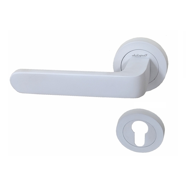 Πόμολο Εξώπορτας Ροζέτα Φιξ Αριστερό Λευκό Ματ Α-6839C MW