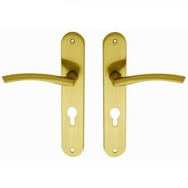 Πόμολα Εξώπορτας Πλάκα Φιξ Χρυσό Ματ Import Hellas Ζ-021