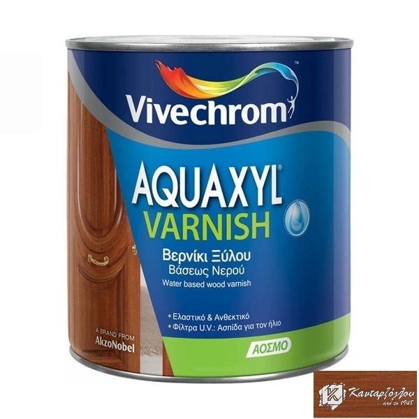 AQUAXYL VARNISH 708 Τικ Βερνίκι Εμποτισμού Ξύλου Βάσεως Νερού Σατινέ