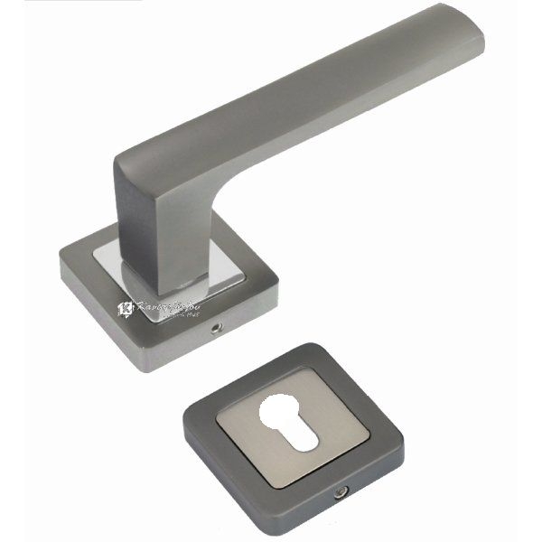 Πόμολα Εξώπορτας Ροζέτα Φιξ Δεξί Ανθρακί/Χρωμέ Ariadne