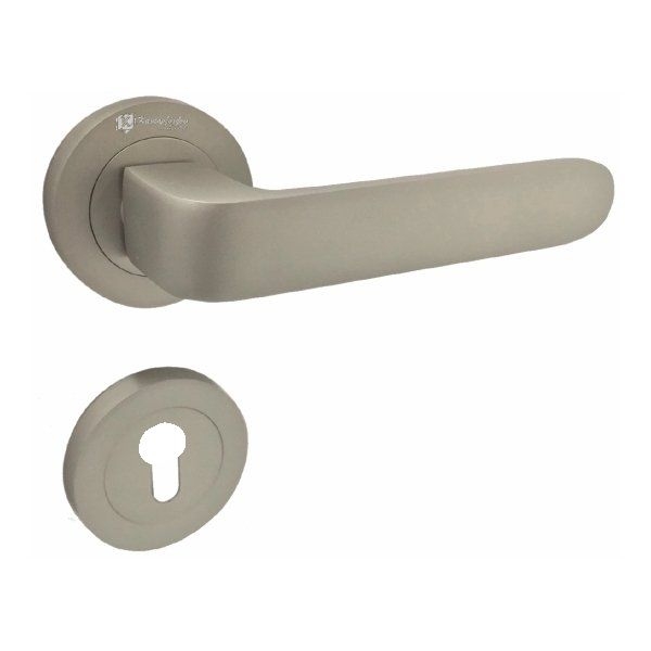 Πόμολα Εξώπορτας Ροζέτα Φιξ Νίκελ Σατινέ 4080