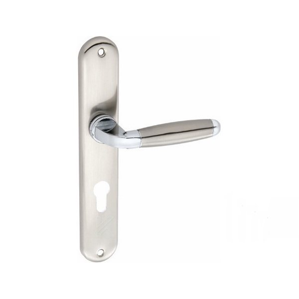 Πόμολα Εξώπορτας Πλάκα Φιξ Νίκελ Ματ Δεξί Import Hellas Z023