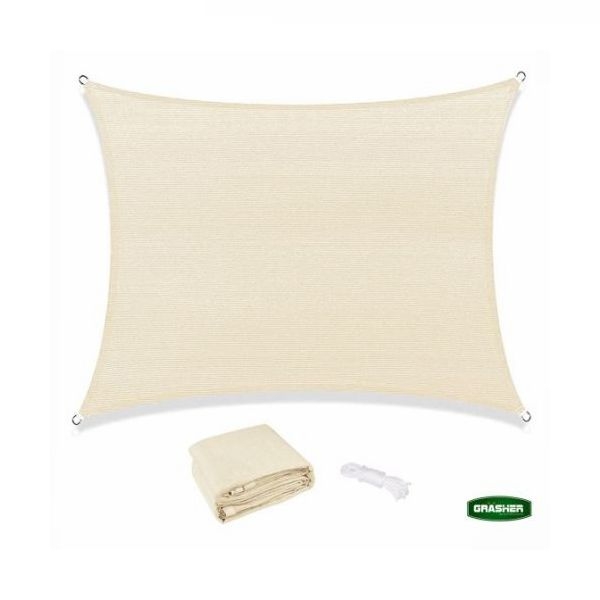 Πανί Σκίασης Τετράγωνο Εκρού180gr/m² 5x5m με Κρίκους GRASHER 103614