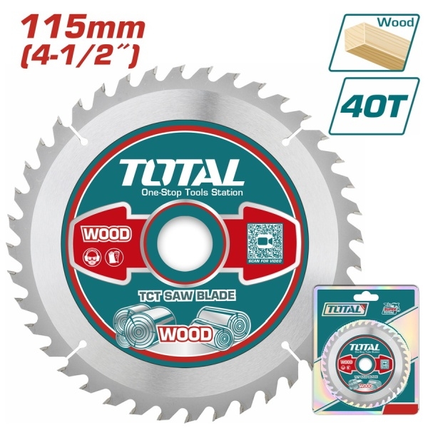 TOTAL TAC231255 Δίσκος Κοπής Ξύλου Φ115 40 Δόντια
