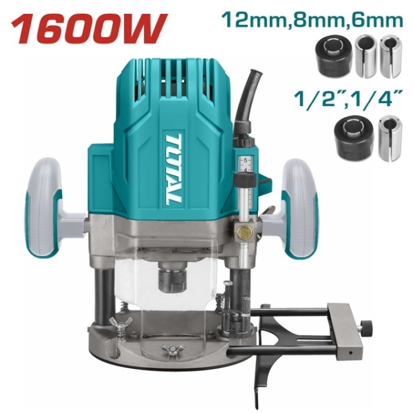 TOTAL TR111216 1600W Ηλεκτρονικό Ρούτερ Κάθετη Φρέζα