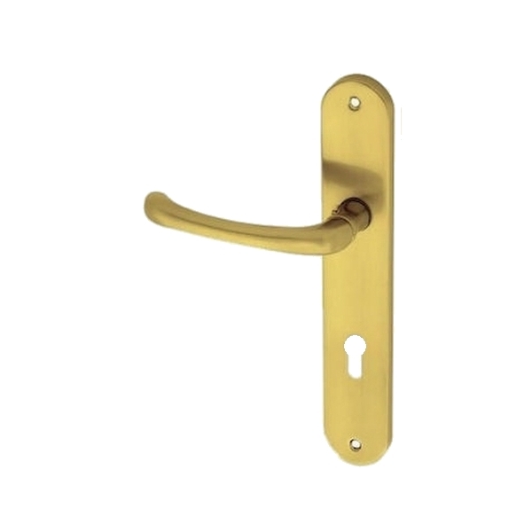 Πόμολα Εξώπορτας Πλάκα Φιξ Χρυσό Ματ Αριστερό Import Hellas 215