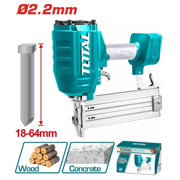 TOTAL TAT8641 Καρφωτικό Αέρος Τσιμέντου & Ξύλου για Πρόκες Φ2,2 15-64mm