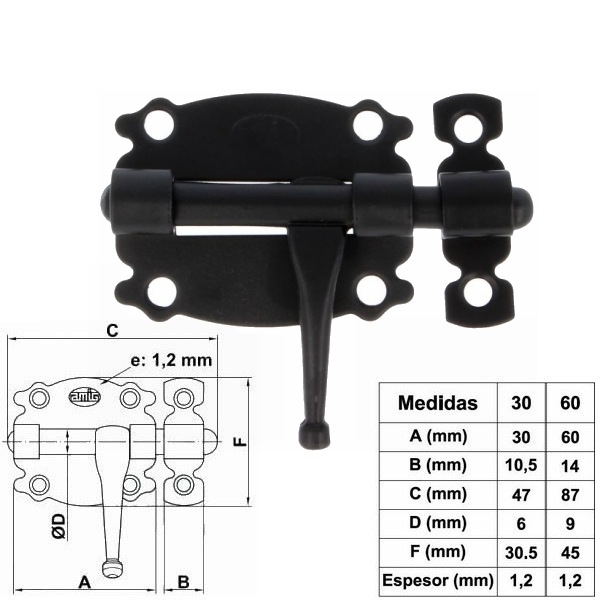Σύρτης Αντικέ Διακοσμητικός Μαύρος Amig 484