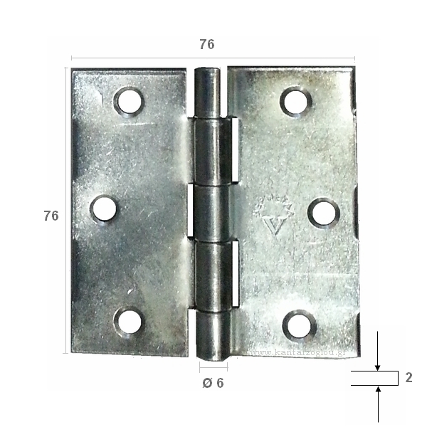 Μεντεσές Τετράγωνος Βαρέως Τύπου 3 Εγχώριος