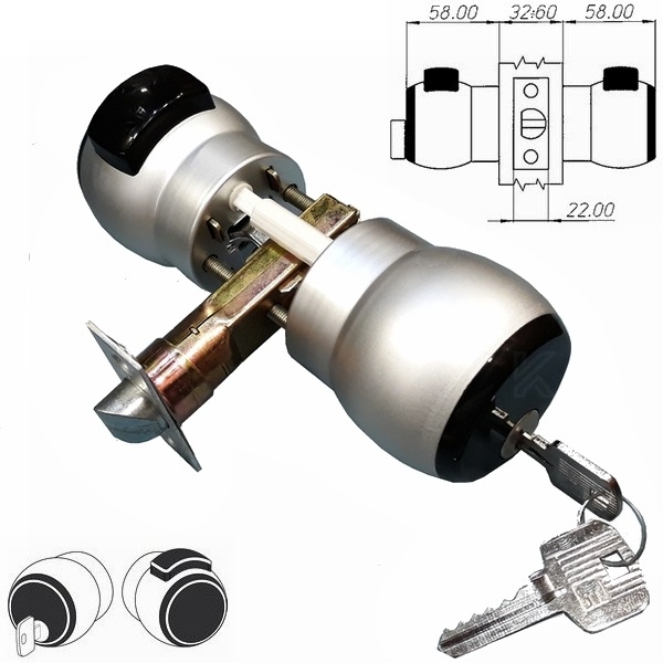 Κλειδαριά Ξενοδοχείου Μεταλλική Ασημί Ματ Nova Meroni N14 NA