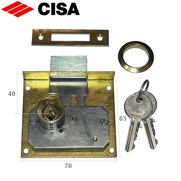 Κλειδαριά Επίπλων Σκαφτή με Κύλινδρο CISA 71110.40 Φ20x20 Ορειχάλκινη