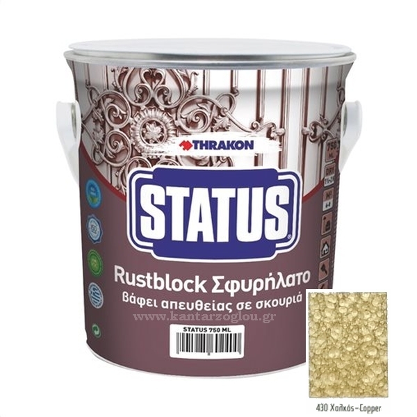 RUSTBLOCK ΣΦΥΡΗΛΑΤΟ 750ml Χαλκός 3σε1 Αντισκωριακό Βερνικόχρωμα