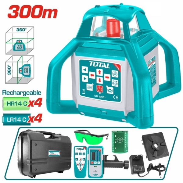 TOTAL TLRL30051 Αλφάδι LASER 3D Αυτο-ορισζοντιούμενο με Ανιχνευτή
