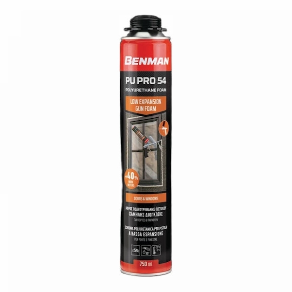BENMAN 73923 PU PRO 54 Αφρός Πολυουρεθάνης Πιστολιού Χαμηλής Διόγκωσης 750ml