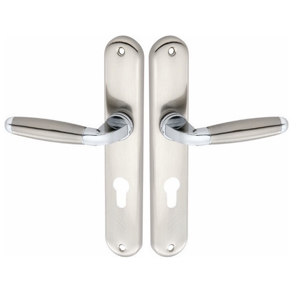 Πόμολα Εξώπορτας Πλάκα Φιξ Νίκελ Ματ Import Hellas Z023