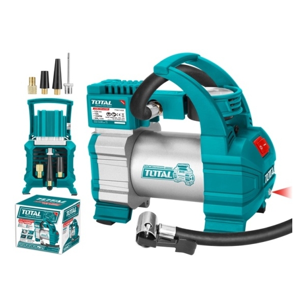 Κομπρεσέρ Αέρος Αυτοκινήτου Βαρέως Τύπου με Φως 12V 10bar TOTAL TTAC1406