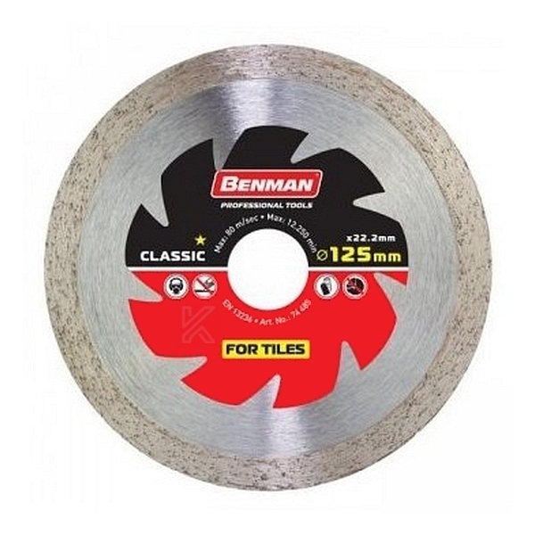 Δίσκος Διαμαντέ Πλακιδίων - Πορσελάνης Φ125 Classic Benman 74485