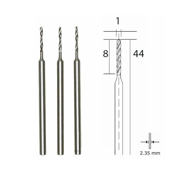 PROXXON 28854 3τμχ Τρυπάνια HSS 1mm