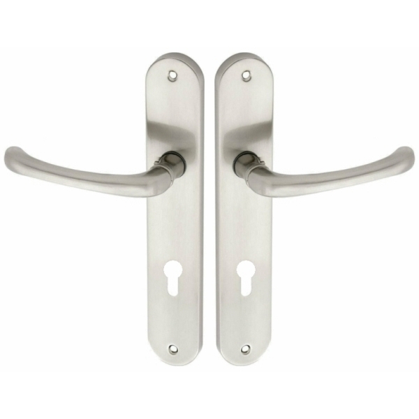 Πόμολα Εξώπορτας Πλάκα Φιξ Νίκελ Ματ Ζευγάρι Import Hellas 215