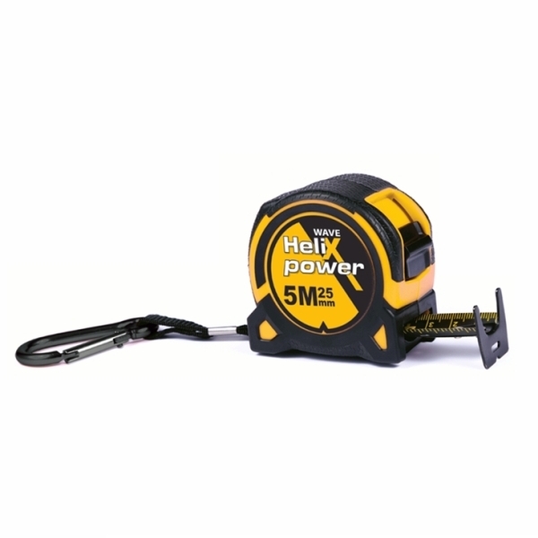 Μέτρο 5m x 25mm Διπλής Όψης με Γάντζο Ασφαλείας Helix