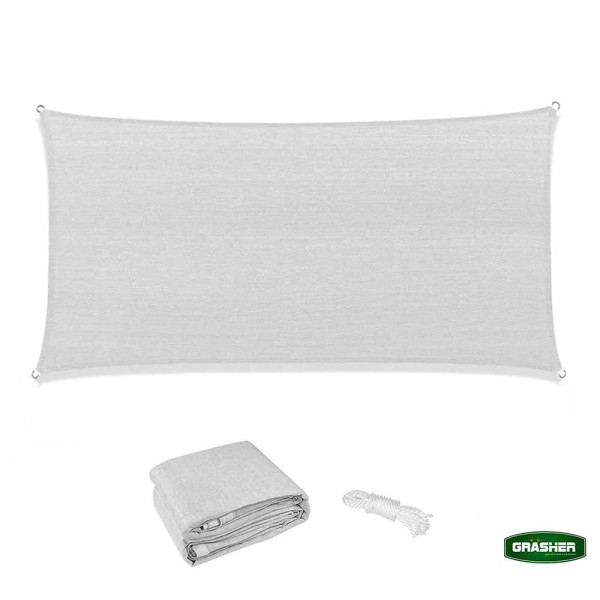 Πανί Σκίασης Ορθογώνιο Γκρι 180gr/m² 4x6m με Κρίκους GRASHER 103622