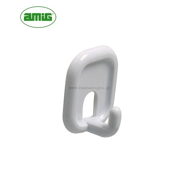 Κρεμαστράκι Αυτοκόλλητο Πλαστικό Μονό Λευκό Amig 206