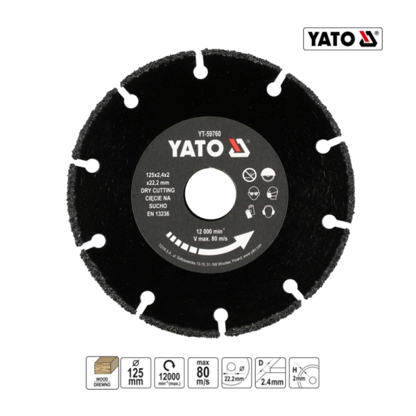 YATO YT-59760 Δίσκος Κοπής Ξύλου Καρβιδίου Φ125