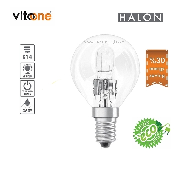 Λάμπα Οικονομίας Αλογόνου Σφαιρική Ε14 42W (60W) Vitoone