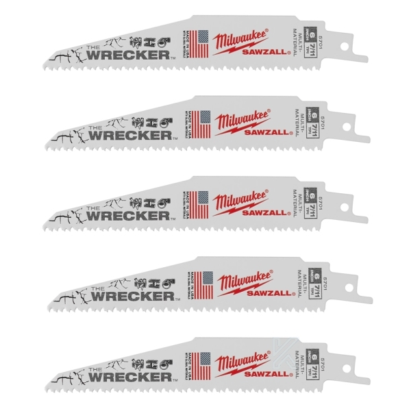 Milwaukee 48005701 5τμχ 150mm 7/11TPI Λάμες Σπαθοσέγας Μετάλλου & Κατεδάφισης WRECKER
