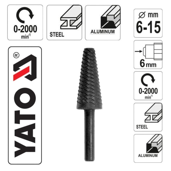 YATO YT-61701 Περιστροφική Λίμα Μετάλλου Κώνικη 6-15mm