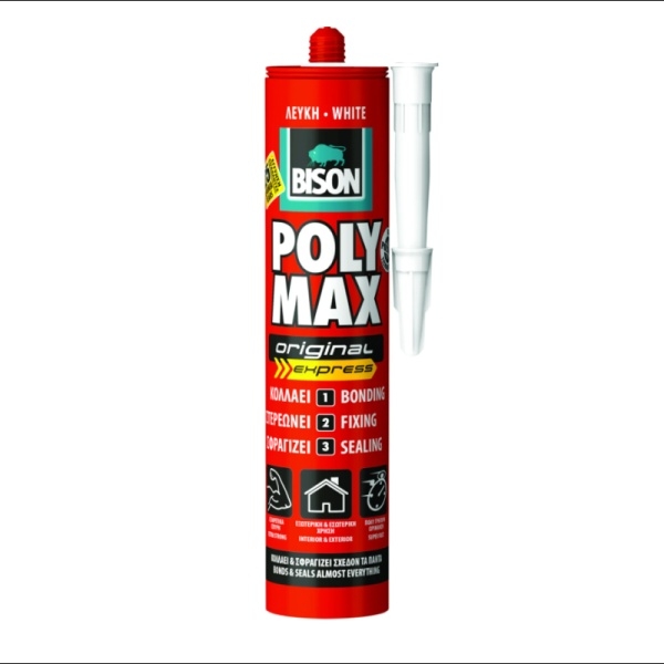 Bison Poly Max Express 280ml Λευκή Σφραγιστική Σιλικόνη