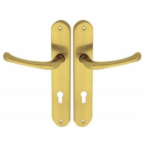 Πόμολα Εξώπορτας Πλάκα Φιξ Χρυσό Ματ Import Hellas 215