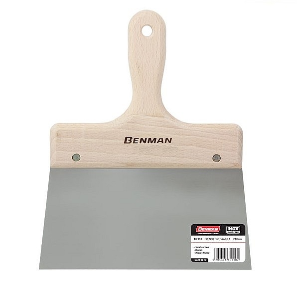 Σπάτουλα Ξύλινη Λαβή Φαρδιά Inox Benman