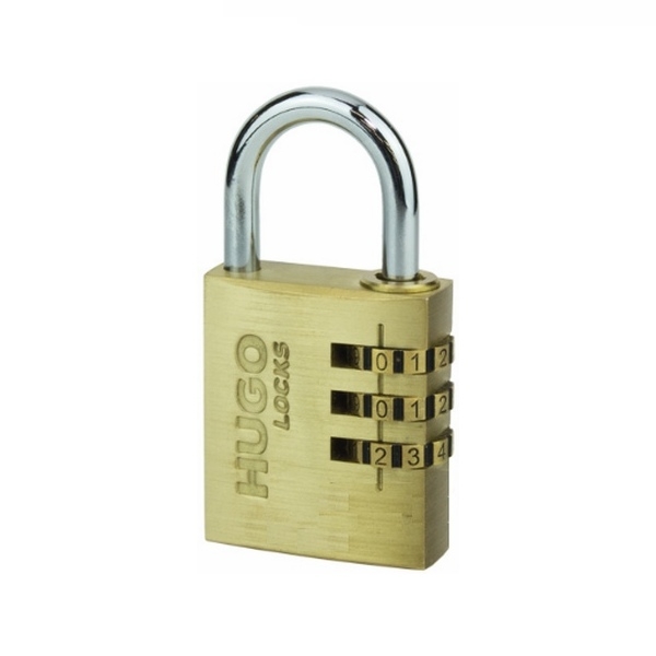 Λουκέτο Συνδυασμού 3 ψηφίων Ορειχάλκινο 20mm HUGO DR20