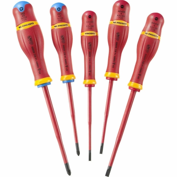 FACOM ATD.J5TVEPB Σετ 5τμχ Κατσαβίδια Ηλεκτρολόγου VDE 1000V