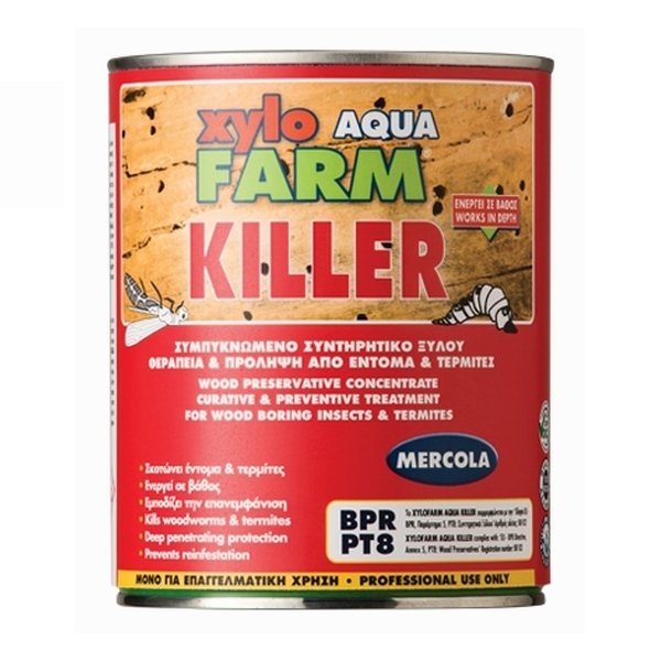 XYLOFARM AQUA KILLER 2,5L Συντηρητικό Ξύλου για Σαράκι - Έντομα